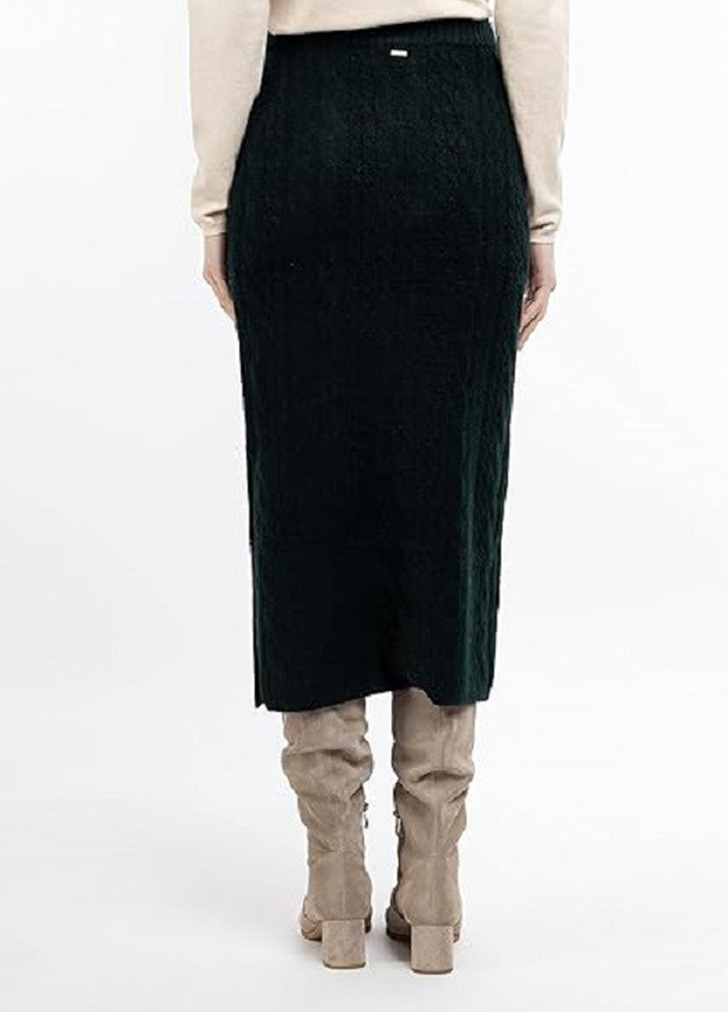 Темно-зеленая кэжуал однотонная юбка Dreimaster
