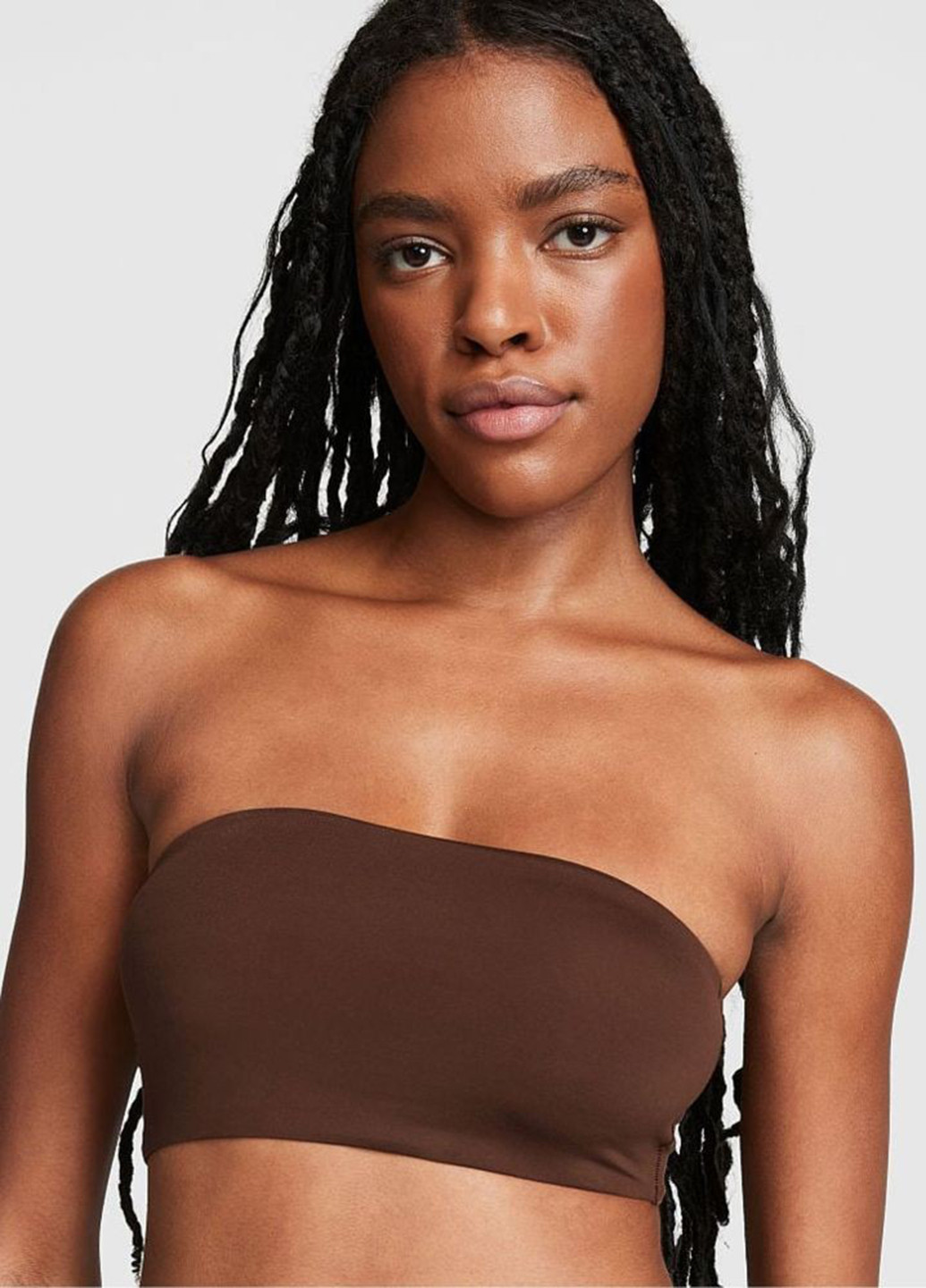 Коричневый топ бюстгальтер Victoria's Secret без косточек полиамид, эластан