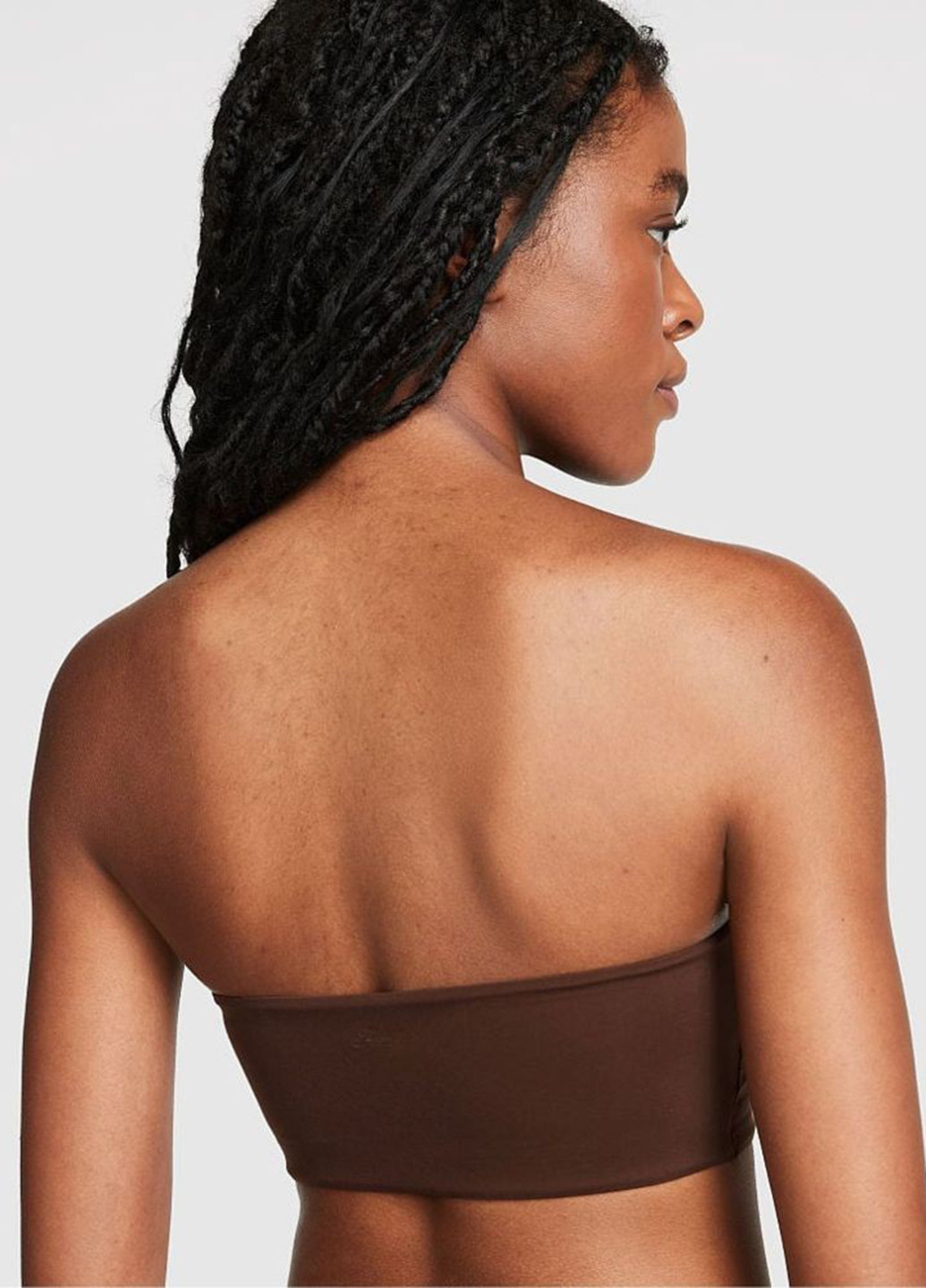 Коричневый топ бюстгальтер Victoria's Secret без косточек полиамид, эластан