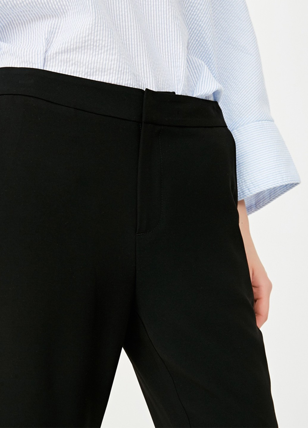 Черные кэжуал летние прямые, укороченные брюки Only
