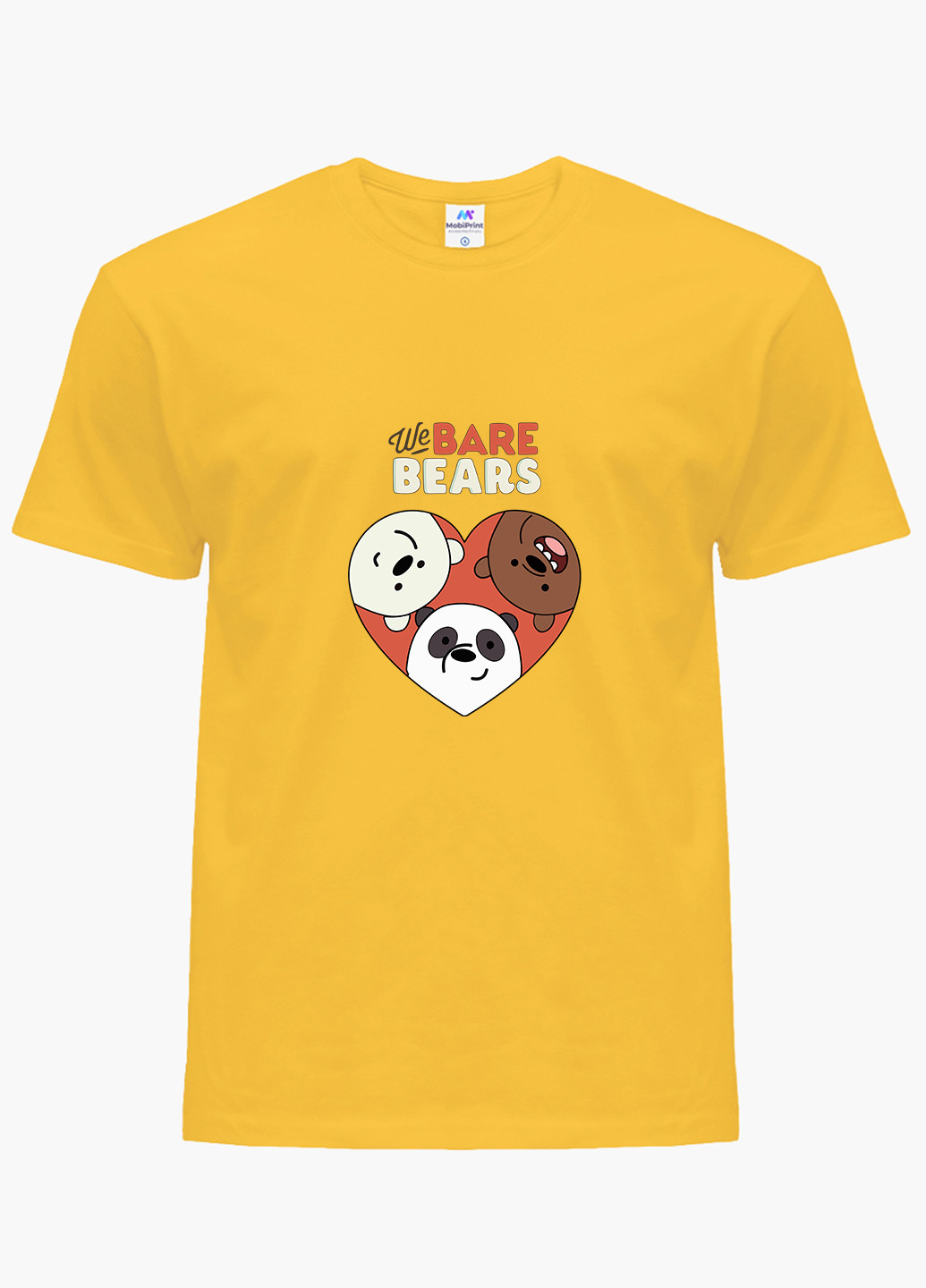 Желтая демисезонная футболка детская вся правда о медведях (we bare bears)(9224-2669) MobiPrint
