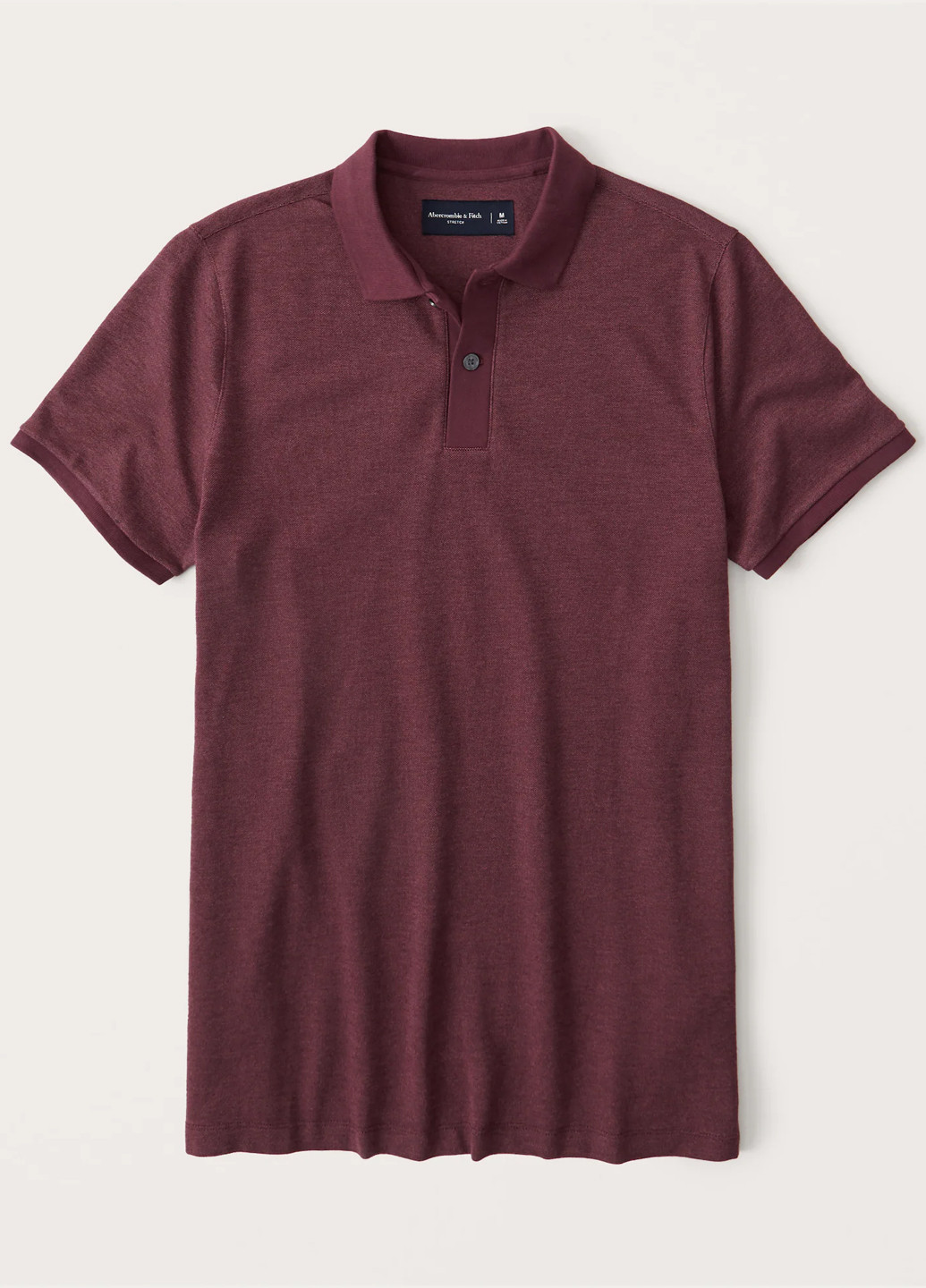 Бордовая футболка-поло для мужчин Abercrombie & Fitch однотонная