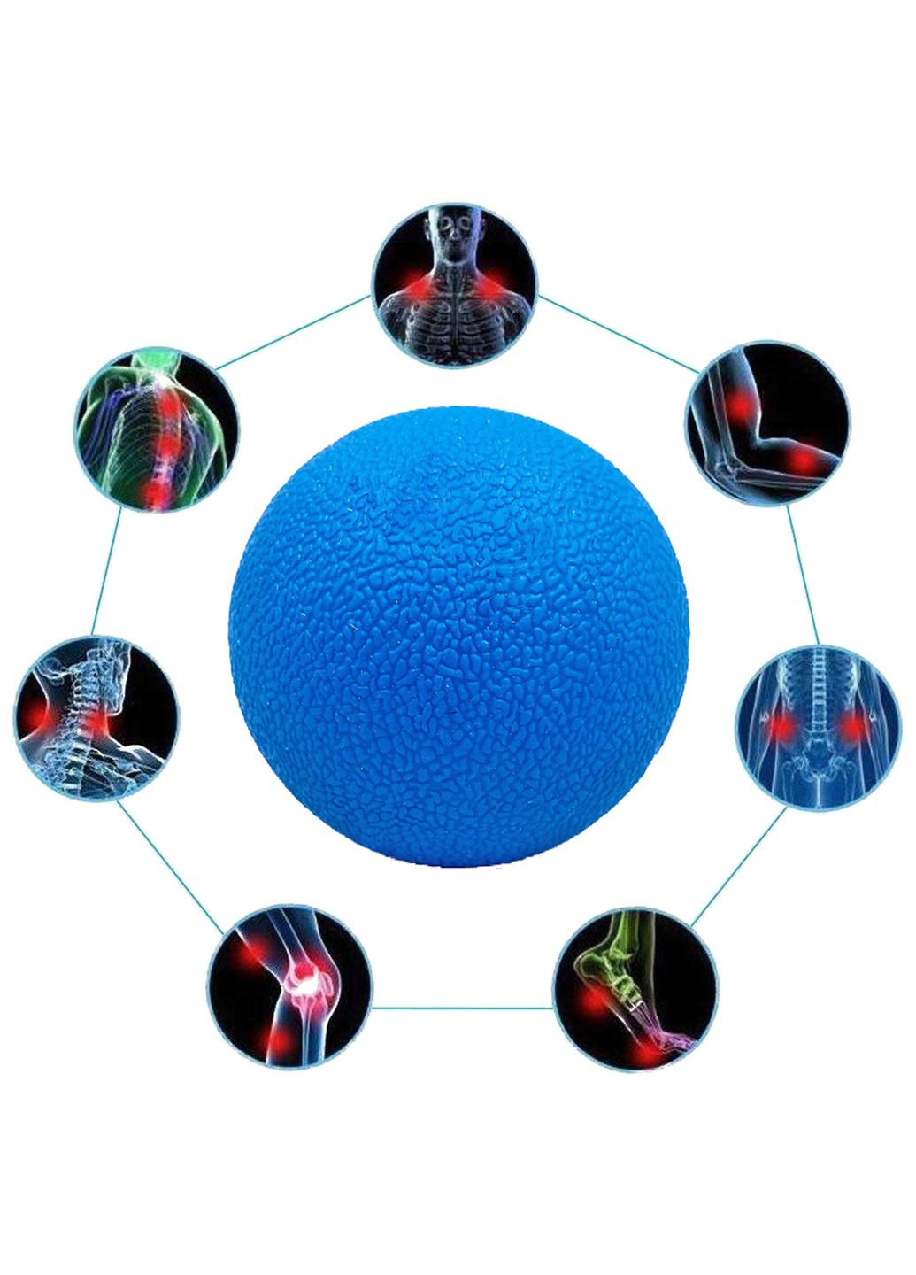 Масажний м'ячик TPR 6 см синій (м'яч для масажу, міофасціального релізу і самомасажу) EF-MO6-BL EasyFit (243205435)