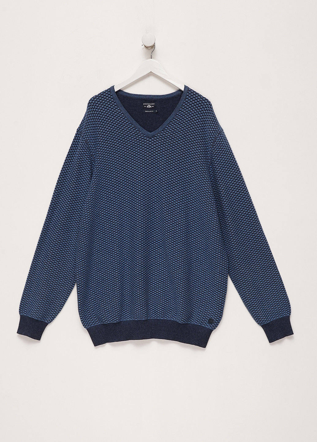Синий демисезонный свитер пуловер State of Art