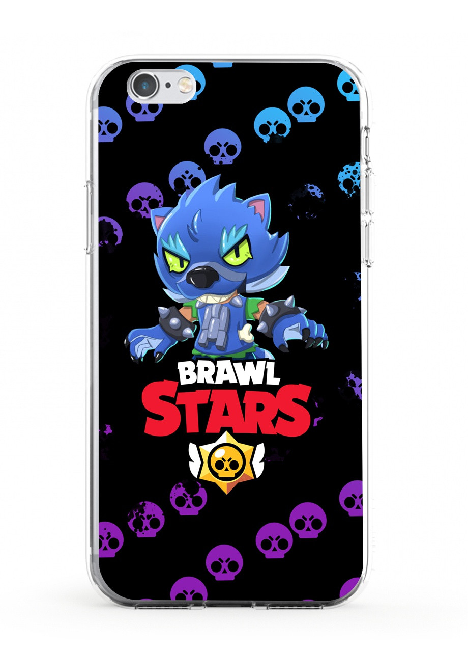 Чохол силіконовий Apple Iphone 6 Леон Вовк Бравл Старс (Leon Wolf Werewolf Brawl Stars) (6937-1014) MobiPrint (219288508)