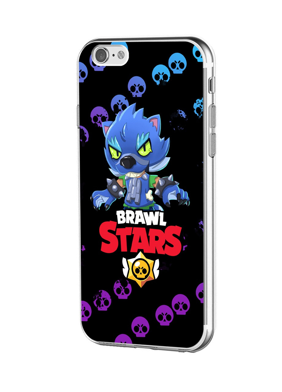 Чохол силіконовий Apple Iphone 6 Леон Вовк Бравл Старс (Leon Wolf Werewolf Brawl Stars) (6937-1014) MobiPrint (219288508)
