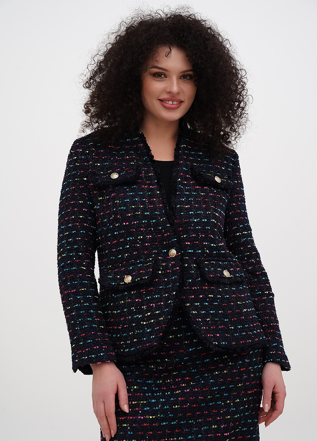 Темно-синий женский жакет Talbots с абстрактным узором - демисезонный