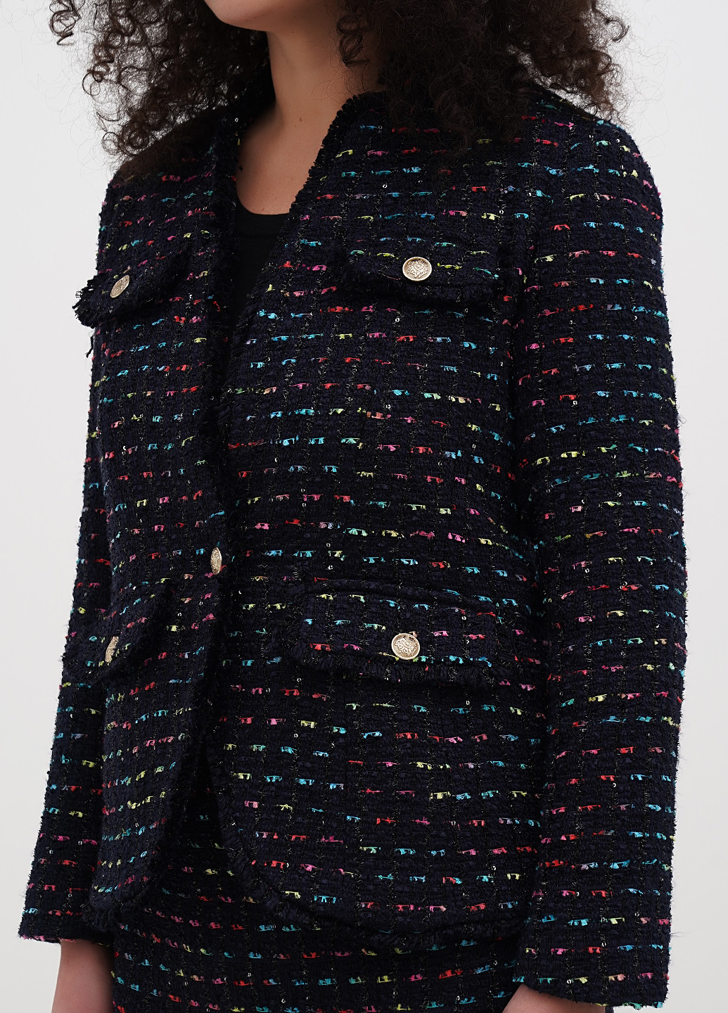 Темно-синий женский жакет Talbots с абстрактным узором - демисезонный