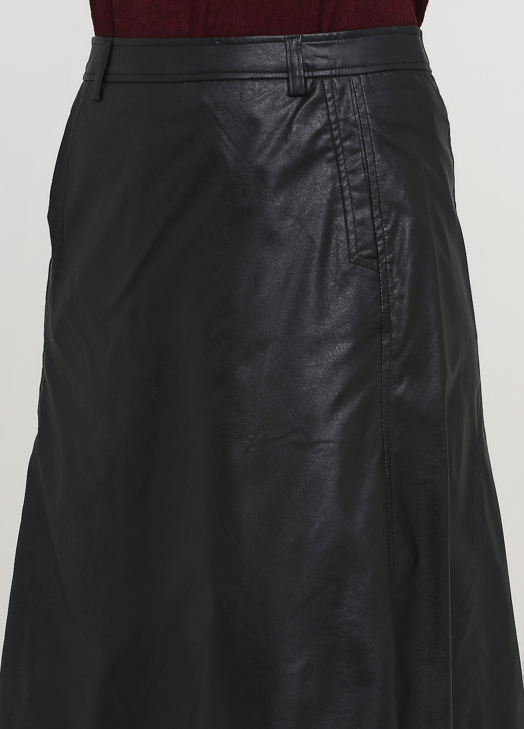 Черная кэжуал однотонная юбка Friendtex а-силуэта (трапеция)