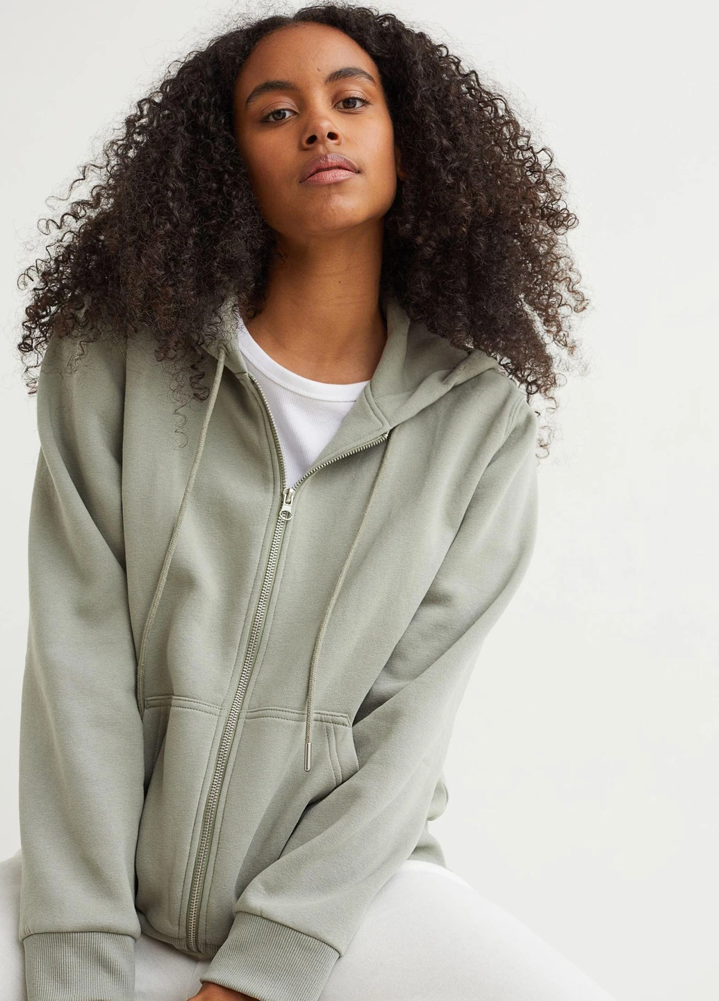 Толстовка фліс,хакі, H&M Basic (254770059)