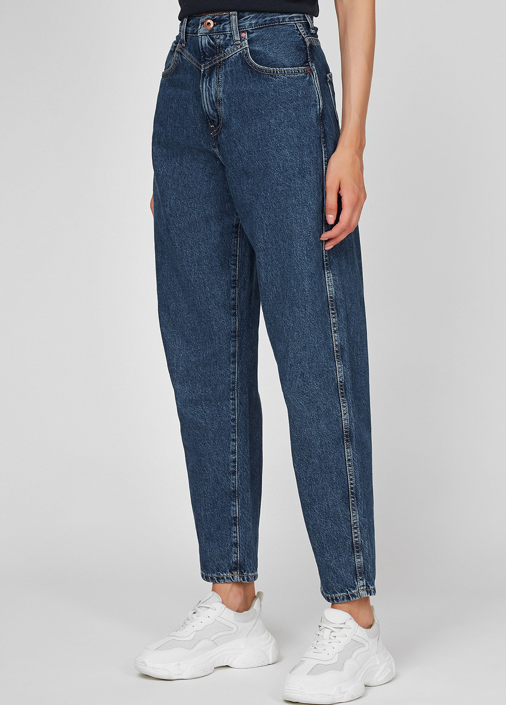 Синие демисезонные каррот фит, баллоны джинсы Pepe Jeans