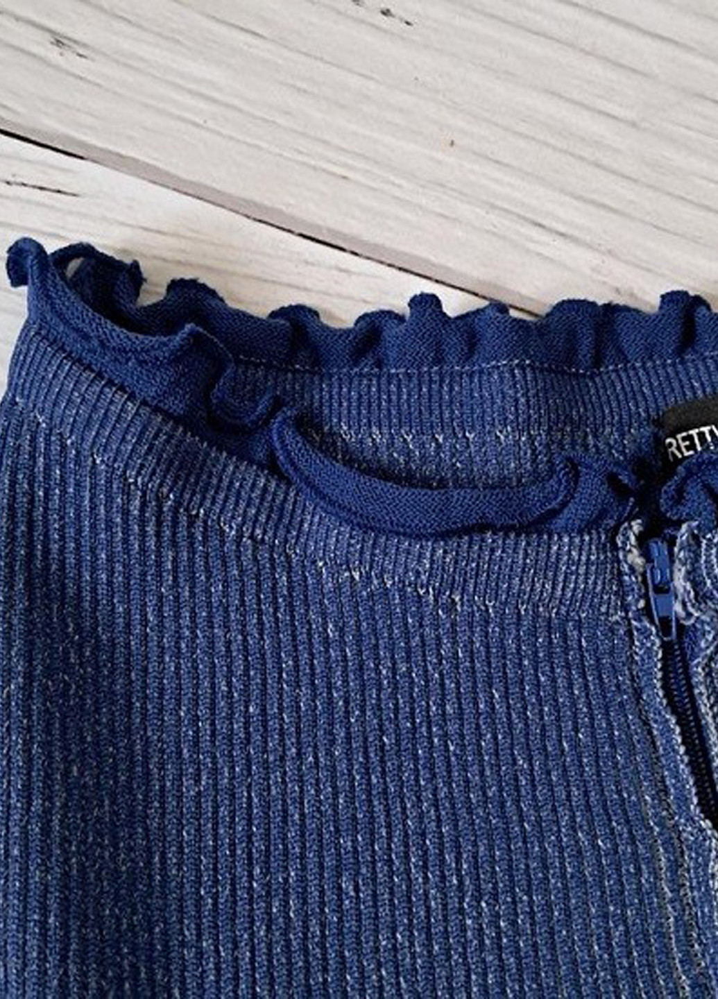 Синяя кэжуал однотонная юбка No Brand карандаш