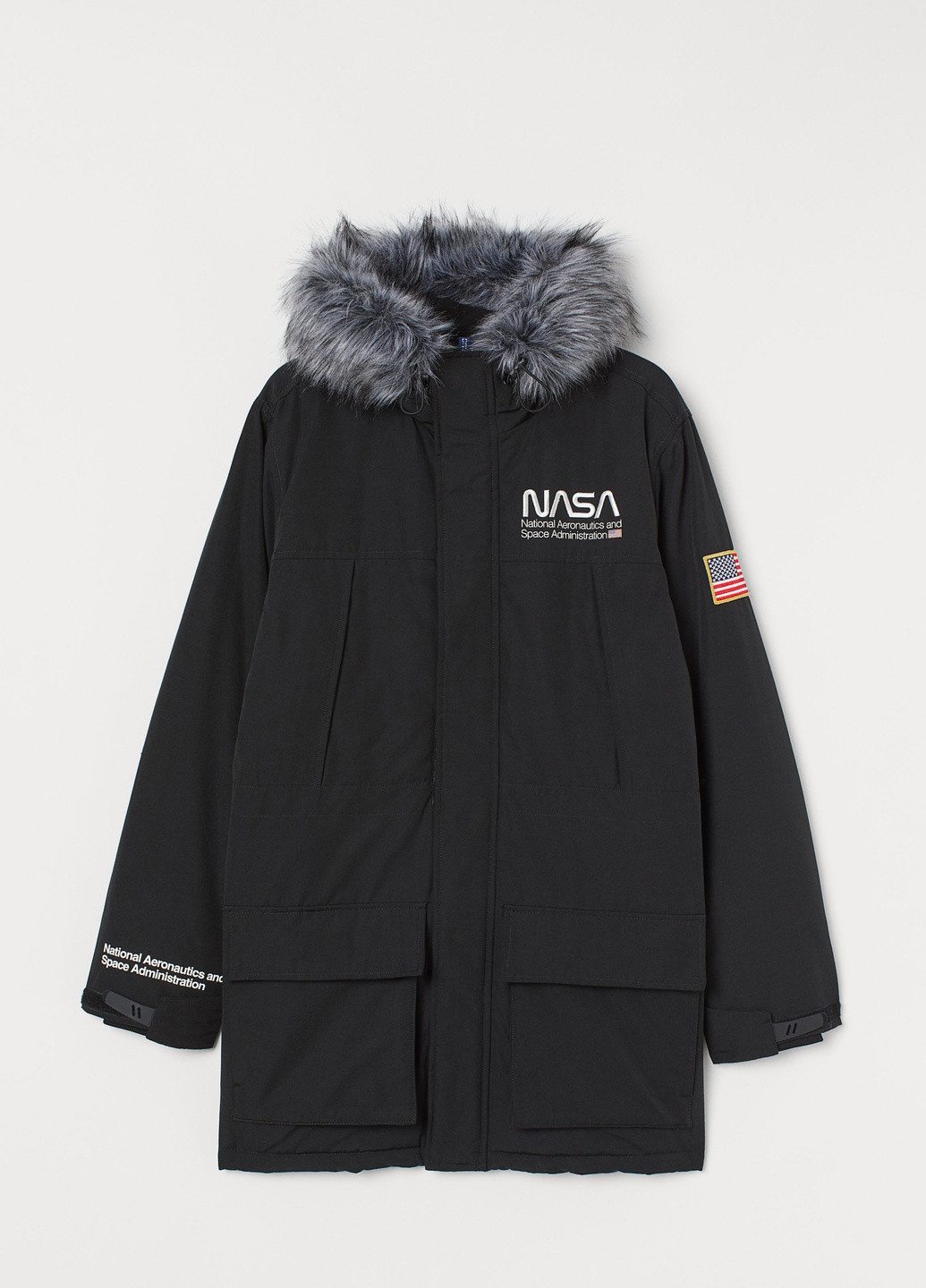 Чорна зимня куртка парка H&M