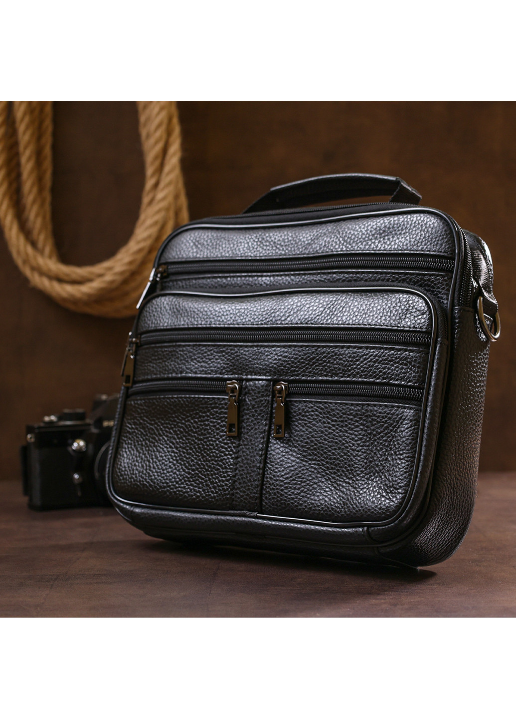 Чоловіча шкіряна сумка 27х22х7 см Vintage (253490838)