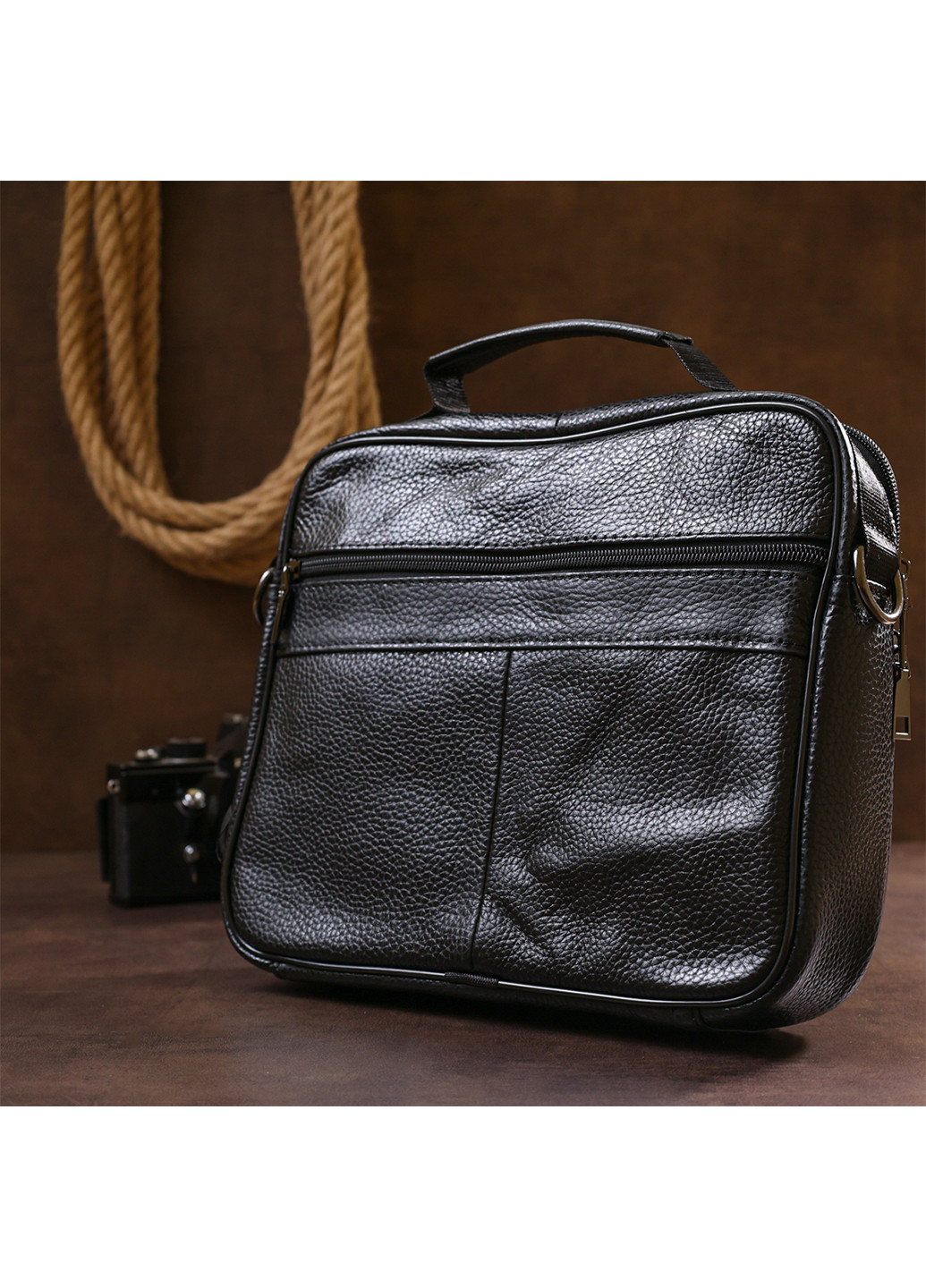 Чоловіча шкіряна сумка 27х22х7 см Vintage (253490838)