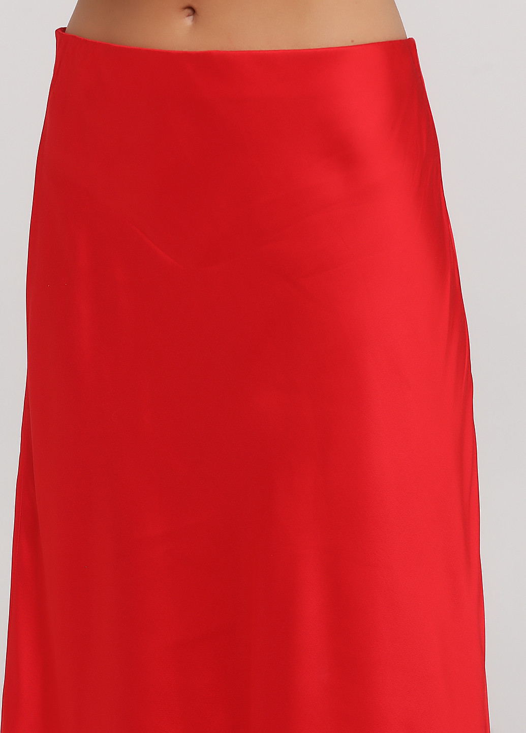 Красная кэжуал однотонная юбка H&M а-силуэта (трапеция)