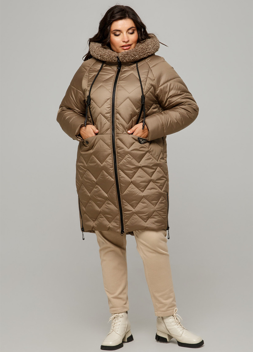 Светло-коричневая зимняя куртка A'll Posa
