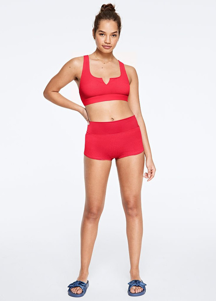 Шорти короткі текстуровані від Gym to Swim Textured Shortie в червоному кольорі Victoria's Secret (253420745)