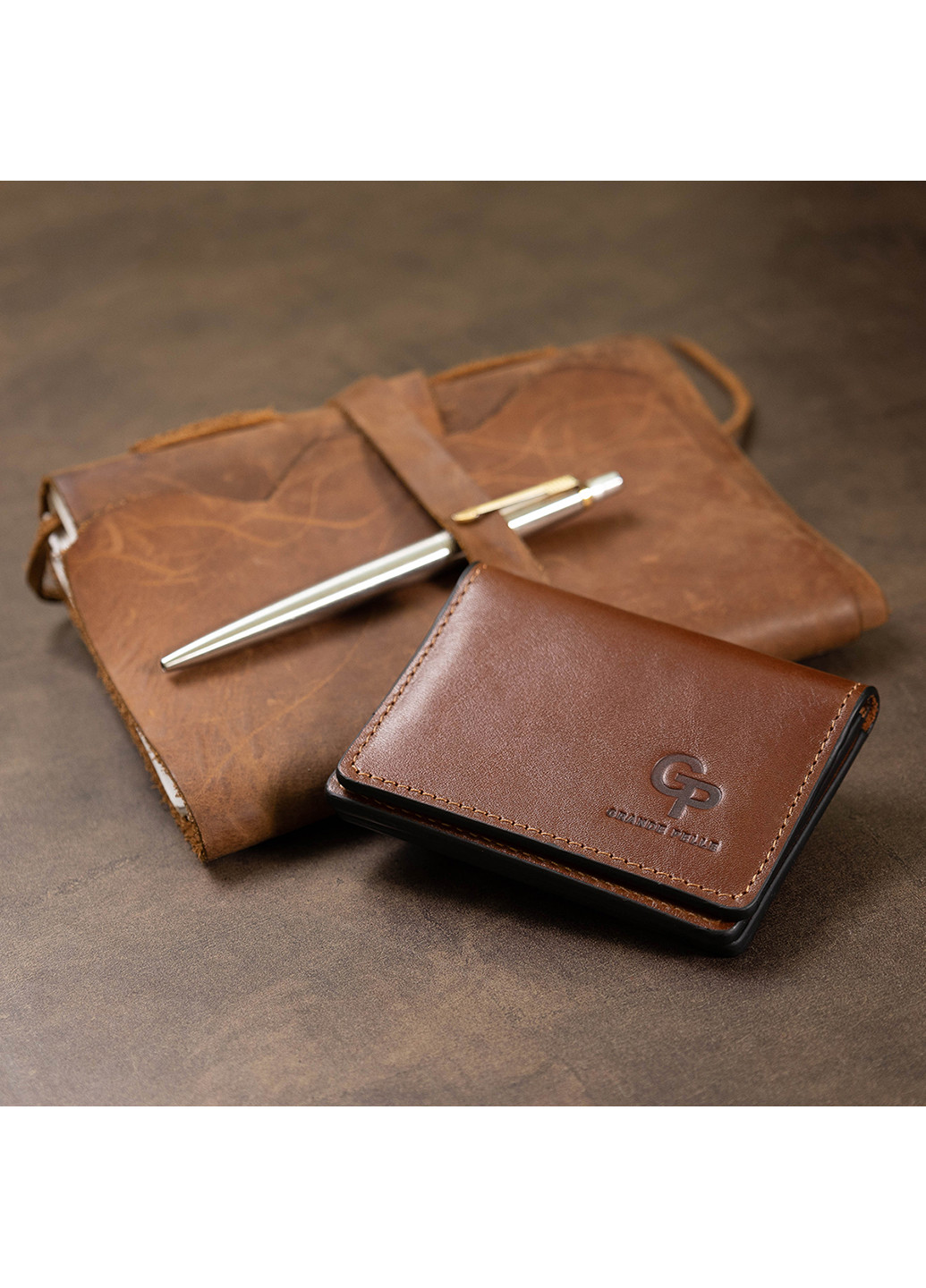 Шкіряна обкладинка для документів 10х7,5х1 см Grande Pelle (252417270)