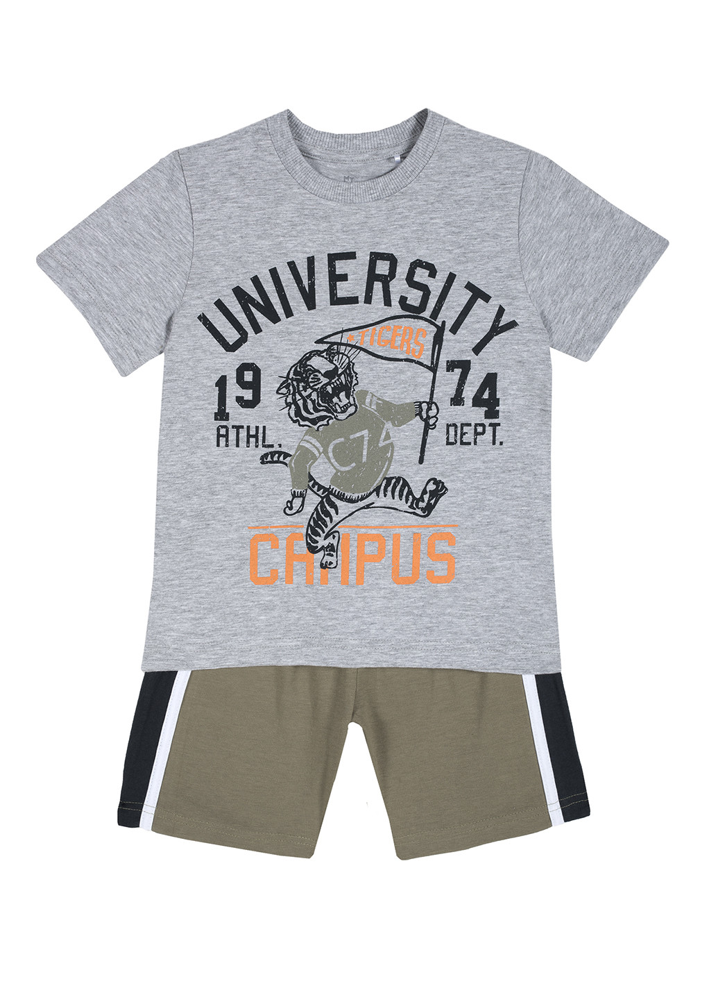 Серый летний комплект (футболка, шорты) Chicco