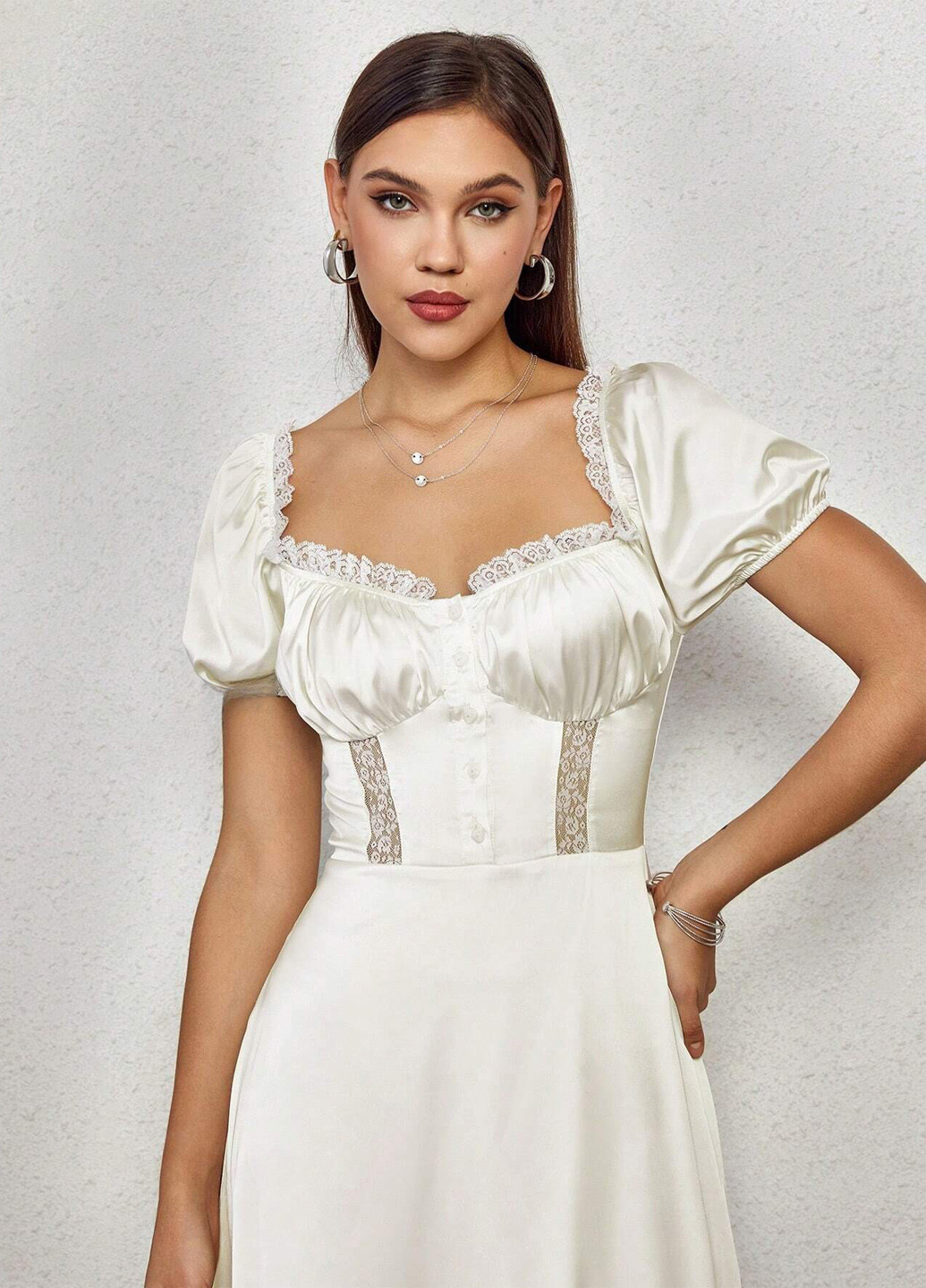 Белое праздничный, вечернее платье SHEIN однотонное