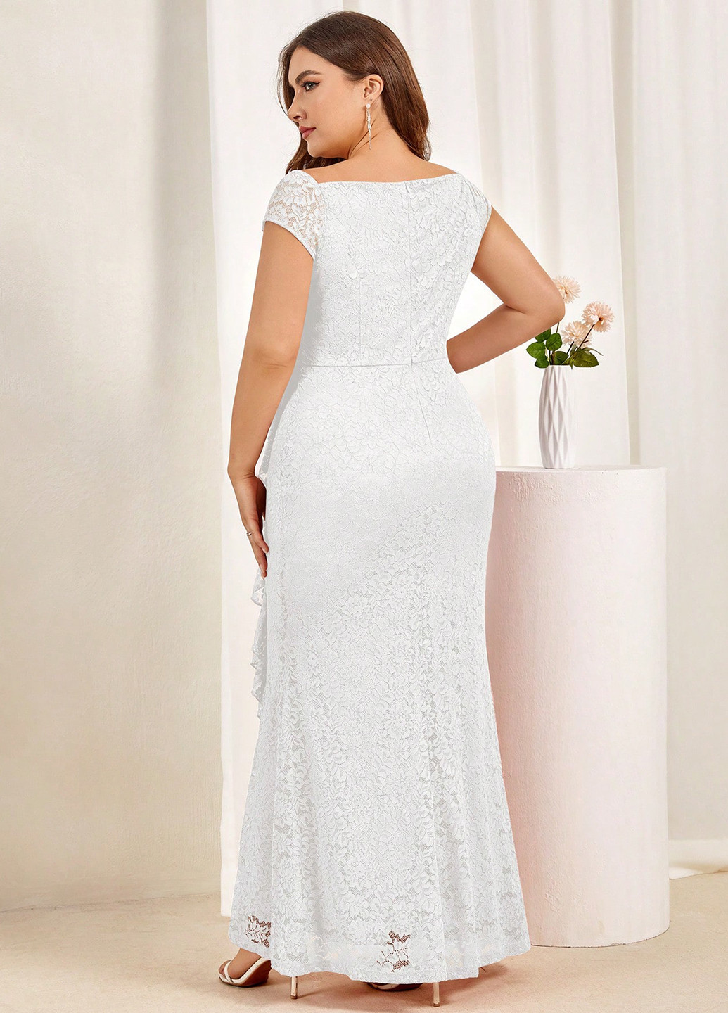 Білий вечірня сукня силуетна SHEIN однотонна