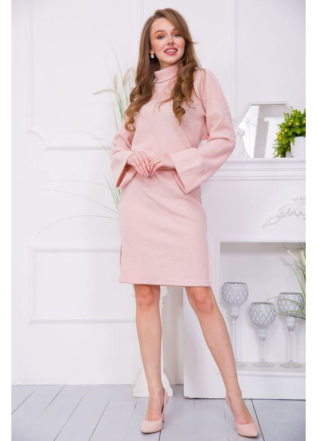 Светло-розовое праздничный платье 119r659 Ager с рисунком