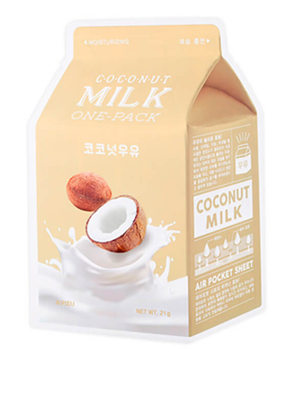 Увлажняющая тканевая маска с молочными протеинами и экстрактом кокоса Coconut Milk One-Pack 21 г A'pieu (88101399)