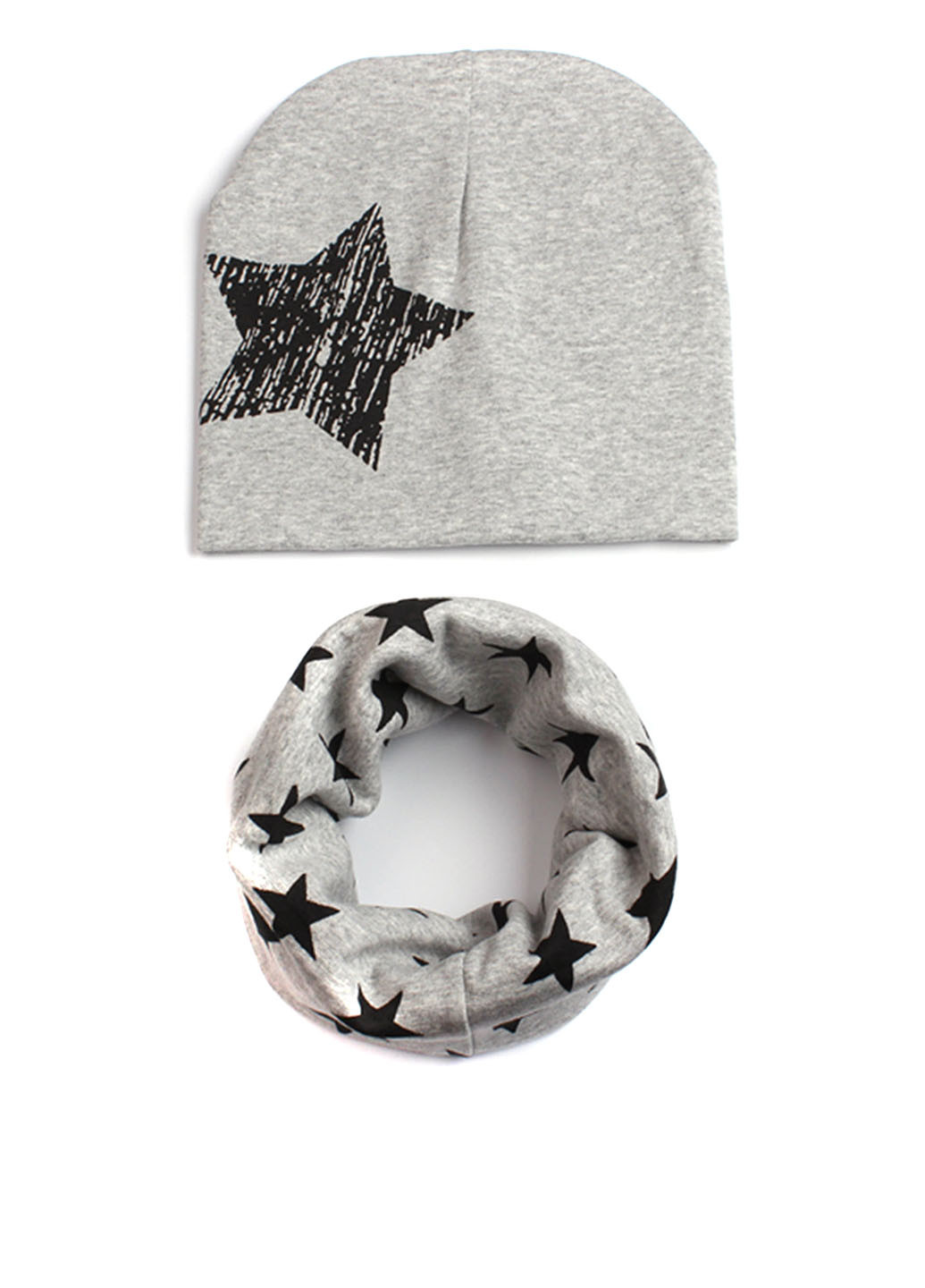 Серый демисезонный комплект (шапка, шарф-снуд) Bape