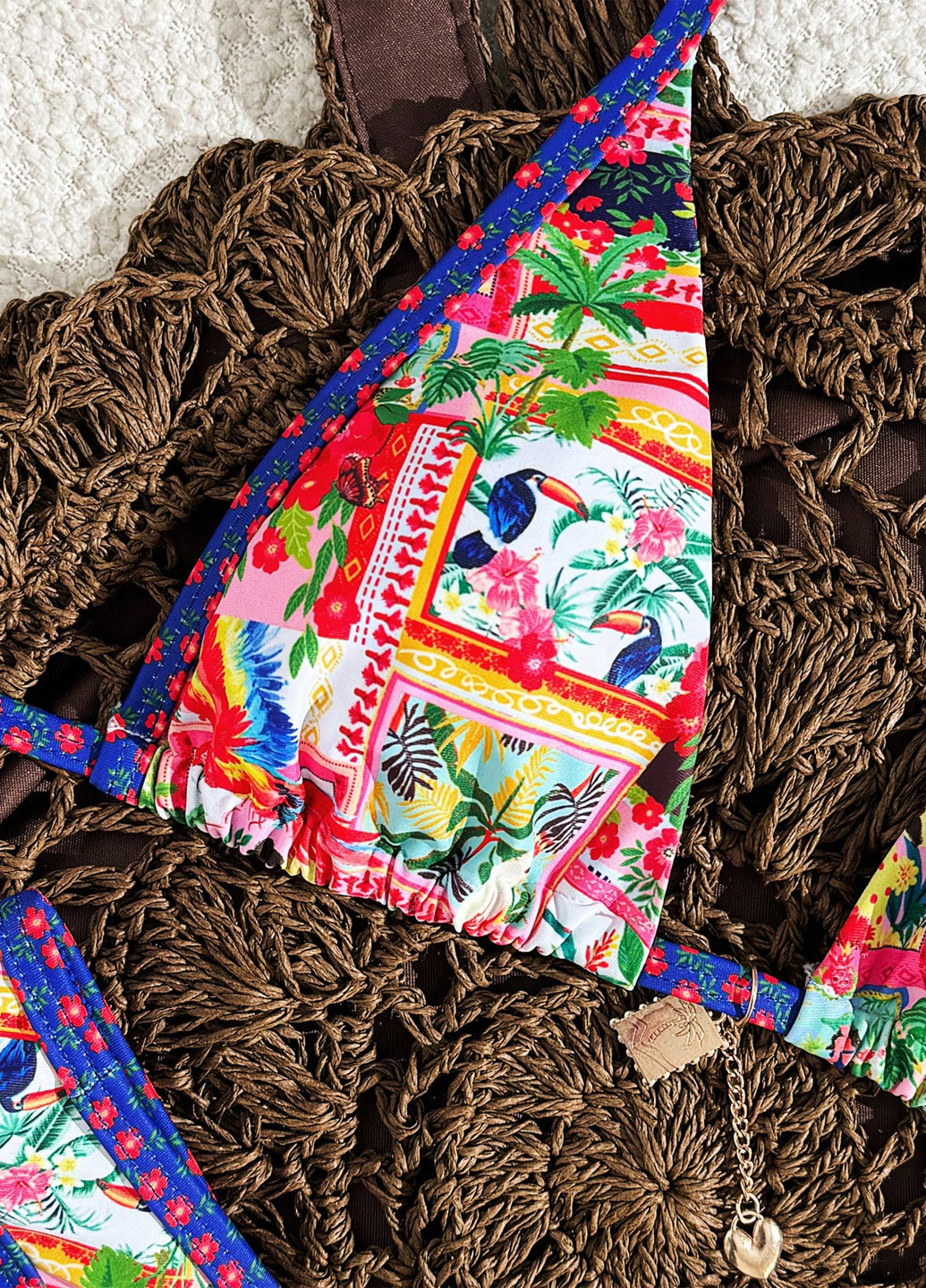 Комбинированный летний купальник (лиф, трусики) бикини, раздельный SHEIN