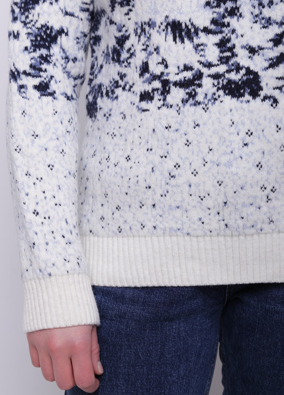 Білий зимовий светр жіночий білий зимовий з ялинками Pulltonic Прямая