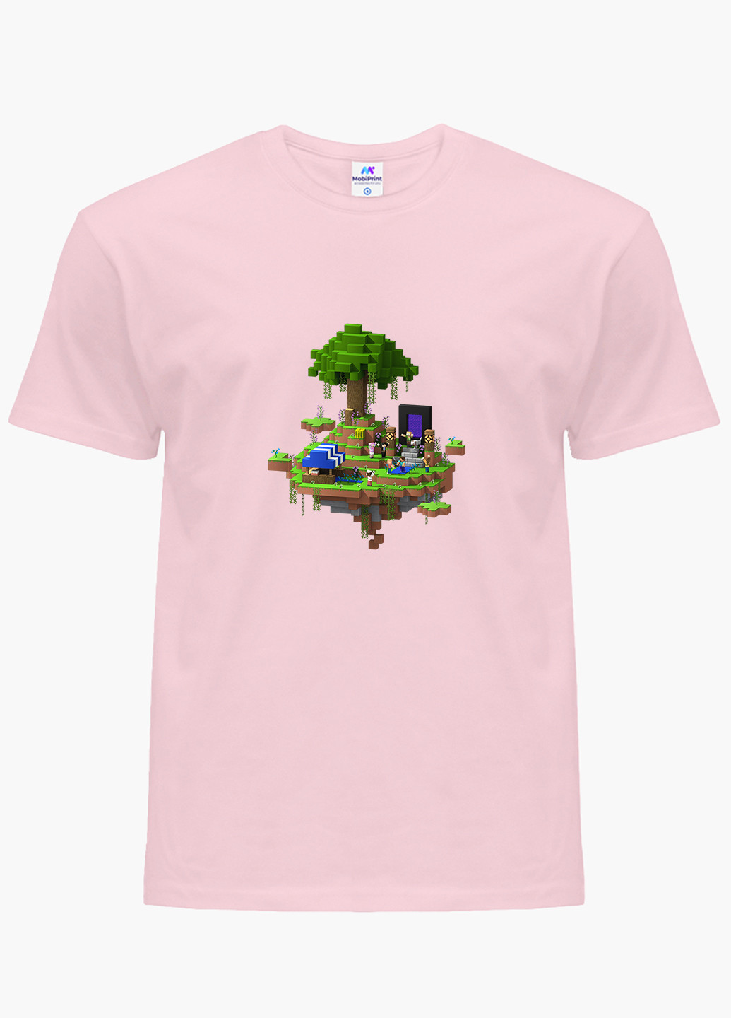 Розовая демисезонная футболка детская майнкрафт (minecraft)(9224-1177) MobiPrint