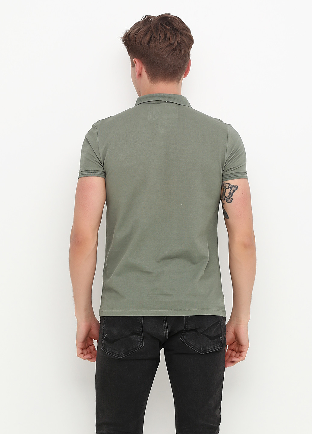 Оливковая футболка-поло для мужчин Mavi однотонная