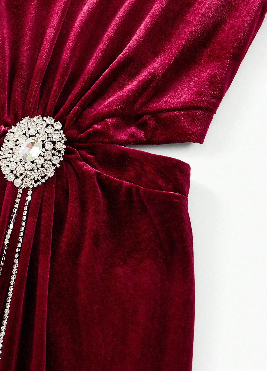 Бордовое вечернее платье футляр SHEIN однотонное