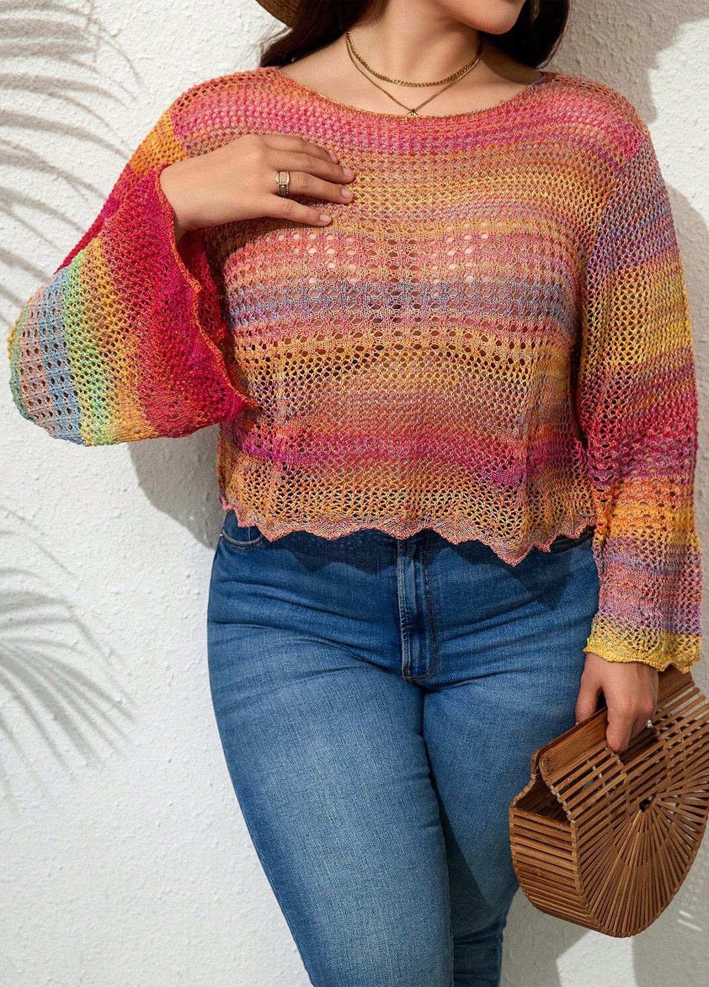 Комбинированный демисезонный джемпер джемпер SHEIN