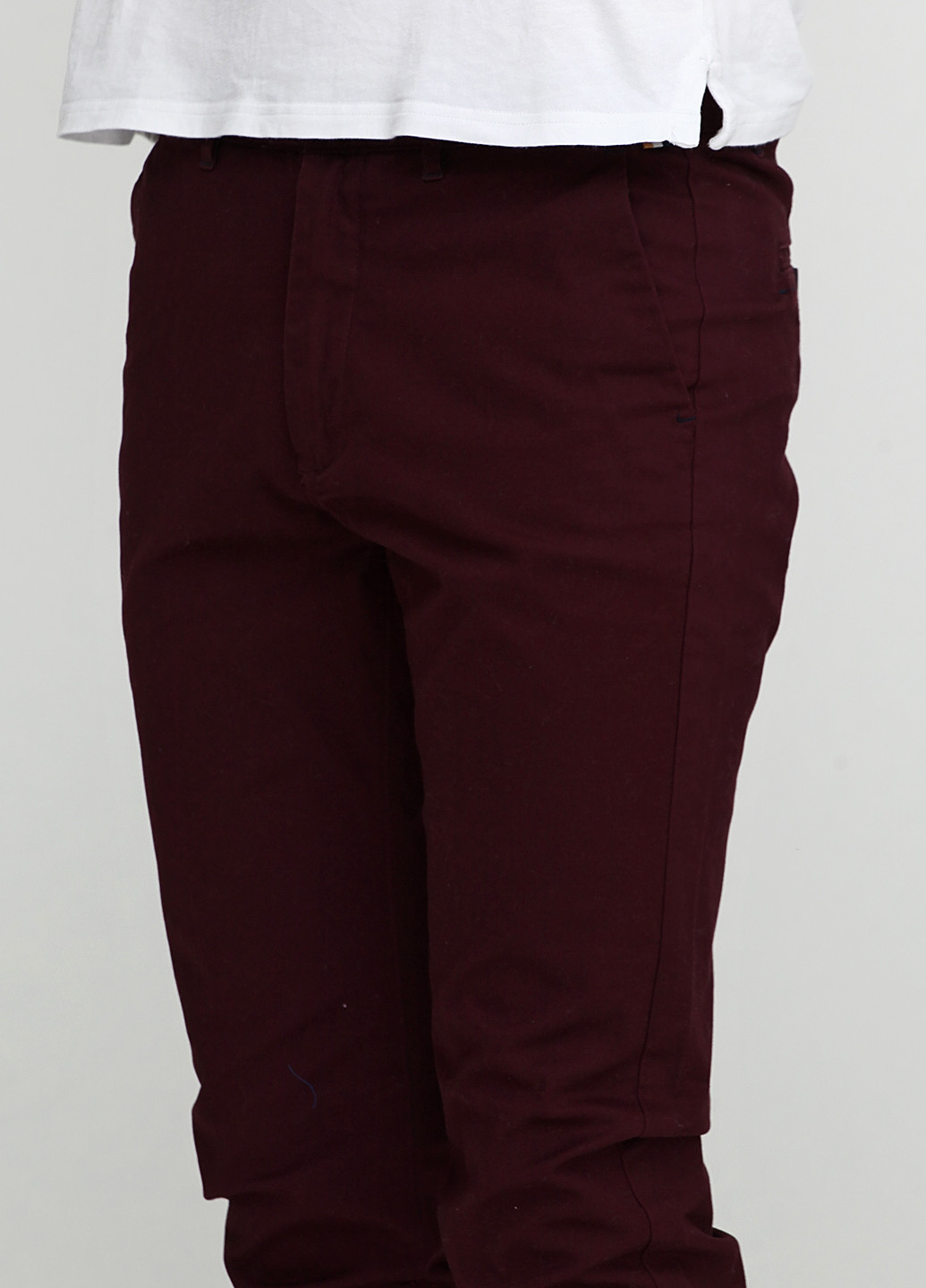 Темно-бордовые кэжуал демисезонные со средней талией брюки Springfield
