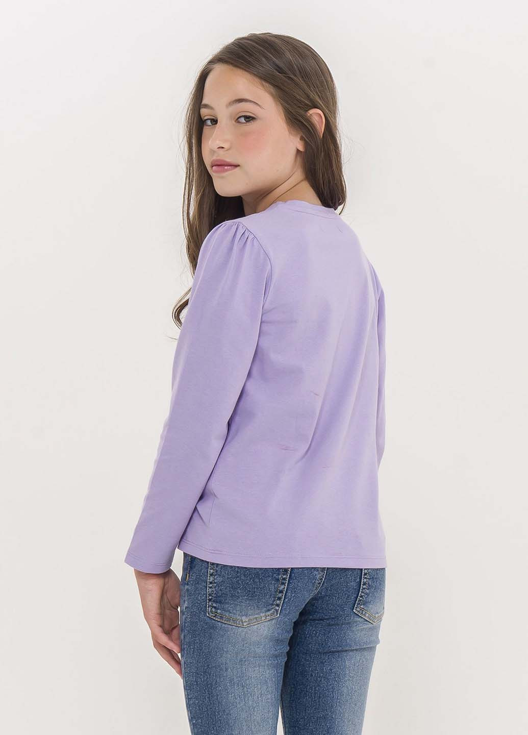 Лавандовый демисезонный кэжуал лонгслив Piazza Italia с рисунком