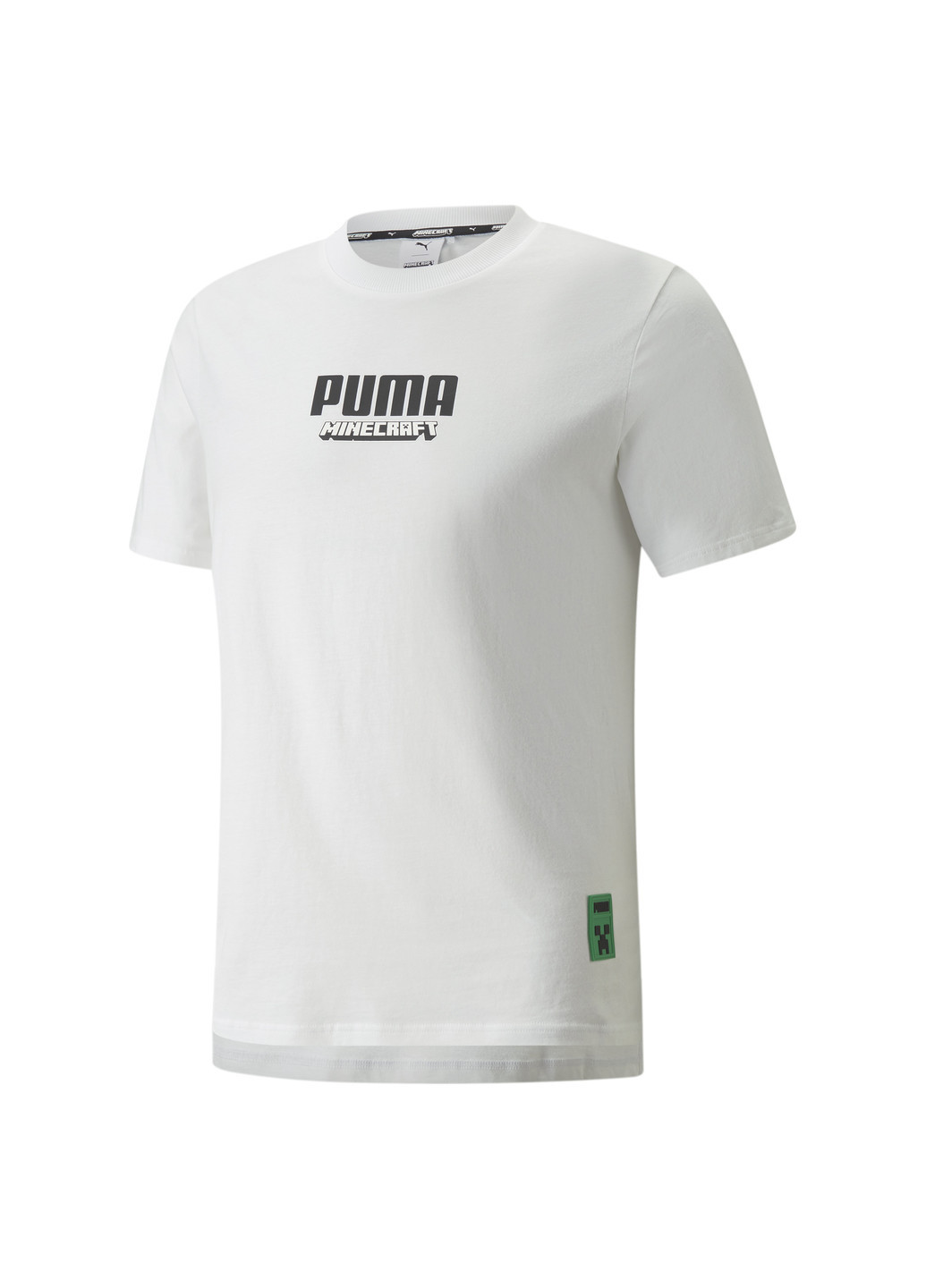 Футболка x MINECRAFT Graphic Men's Tee Puma однотонна біла спортивна бавовна, поліестер
