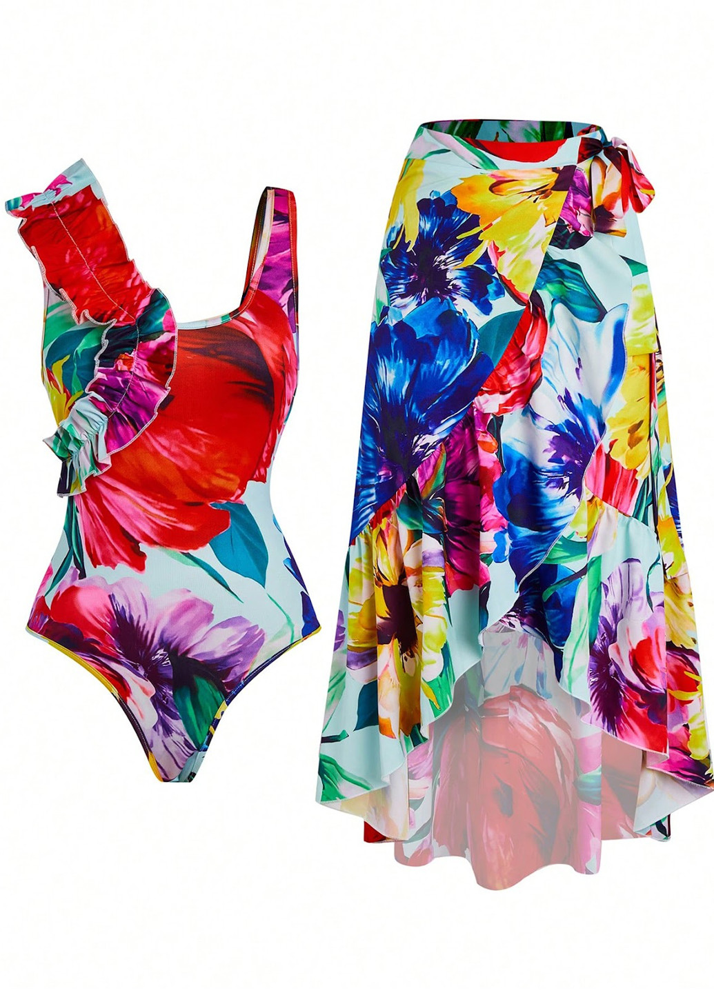 Комбинированный летний комплект (боди, юбка) SHEIN