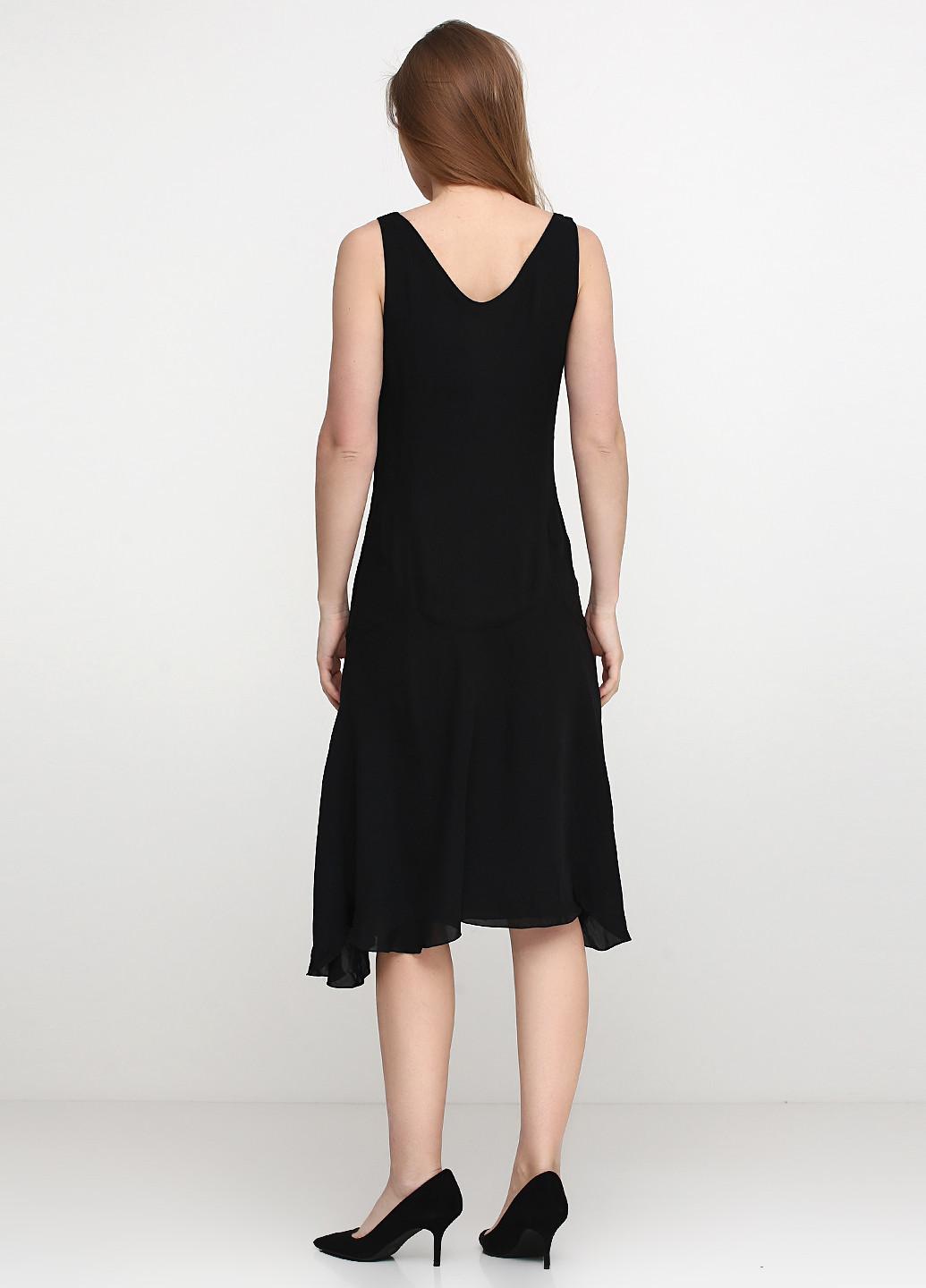 Черное кэжуал платье а-силуэт Ralph Lauren однотонное