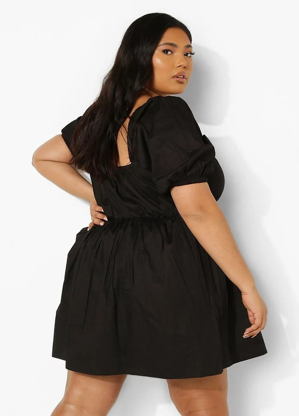 Черное кэжуал платье Boohoo однотонное