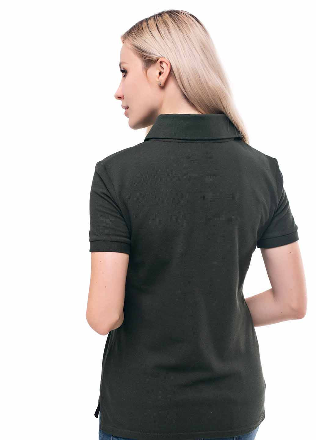 Оливковая (хаки) женская футболка-поло для кормящих Lullababe однотонная