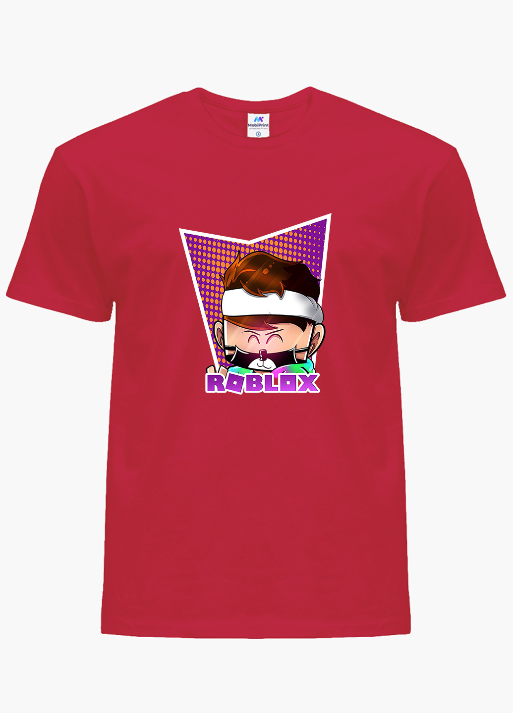Червона демісезонна футболка дитяча роблокс (roblox) (9224-1221) MobiPrint