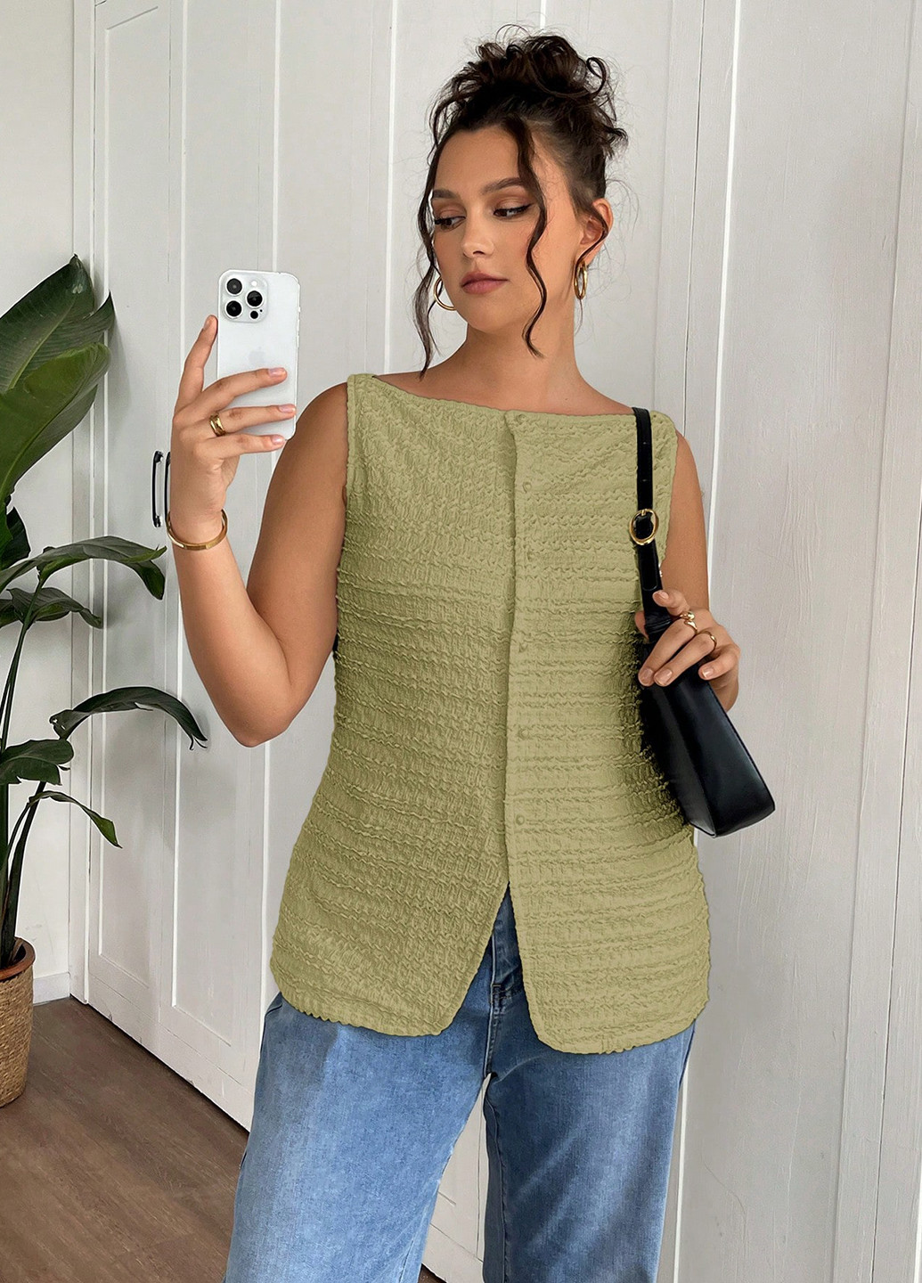 Гірчична блуза SHEIN