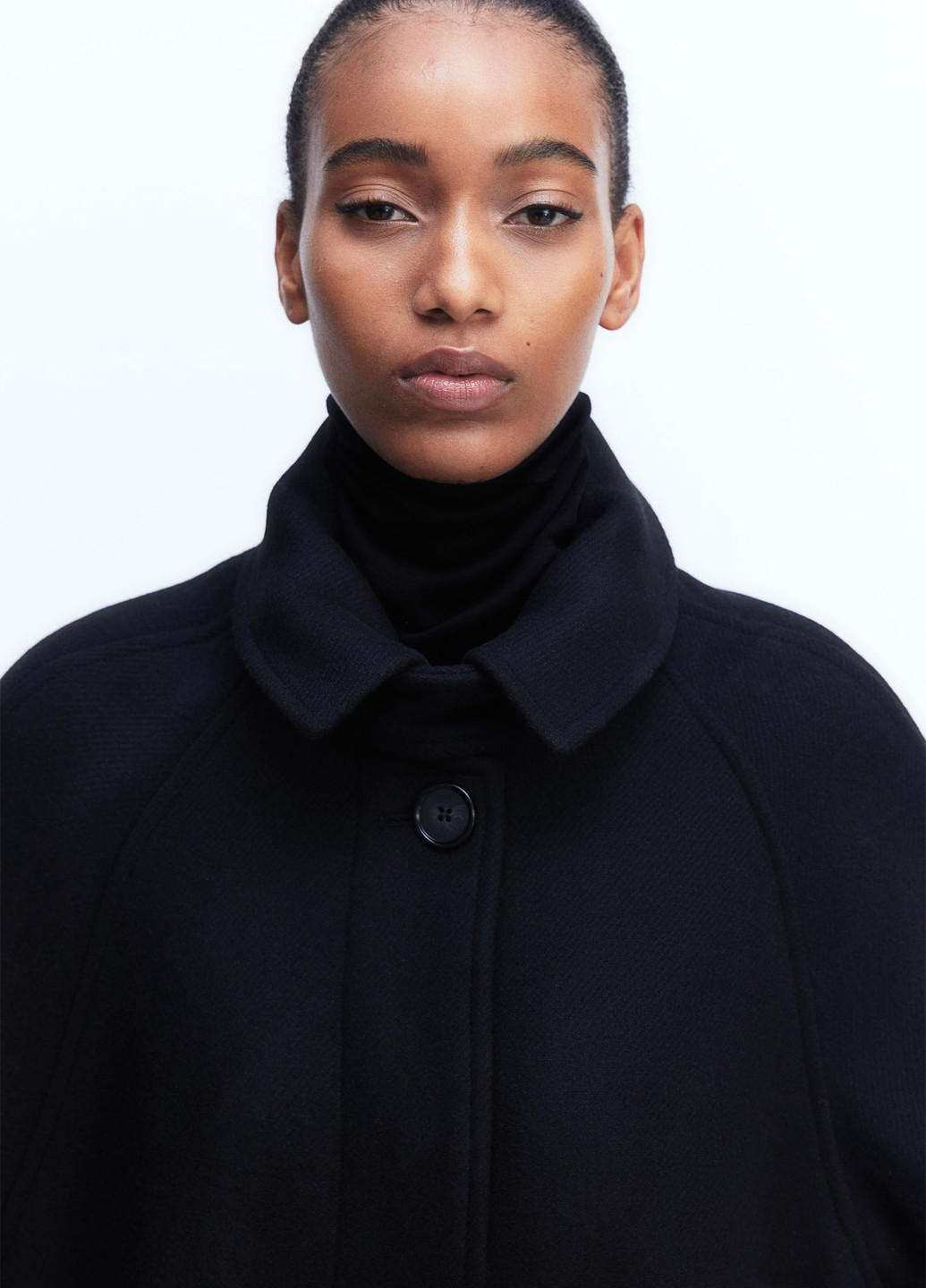 Чорне демісезонне Пальто однобортне H&M