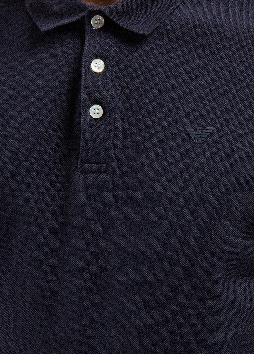 Синя темно-синя футболка-поло з вишитим логотипом Emporio Armani