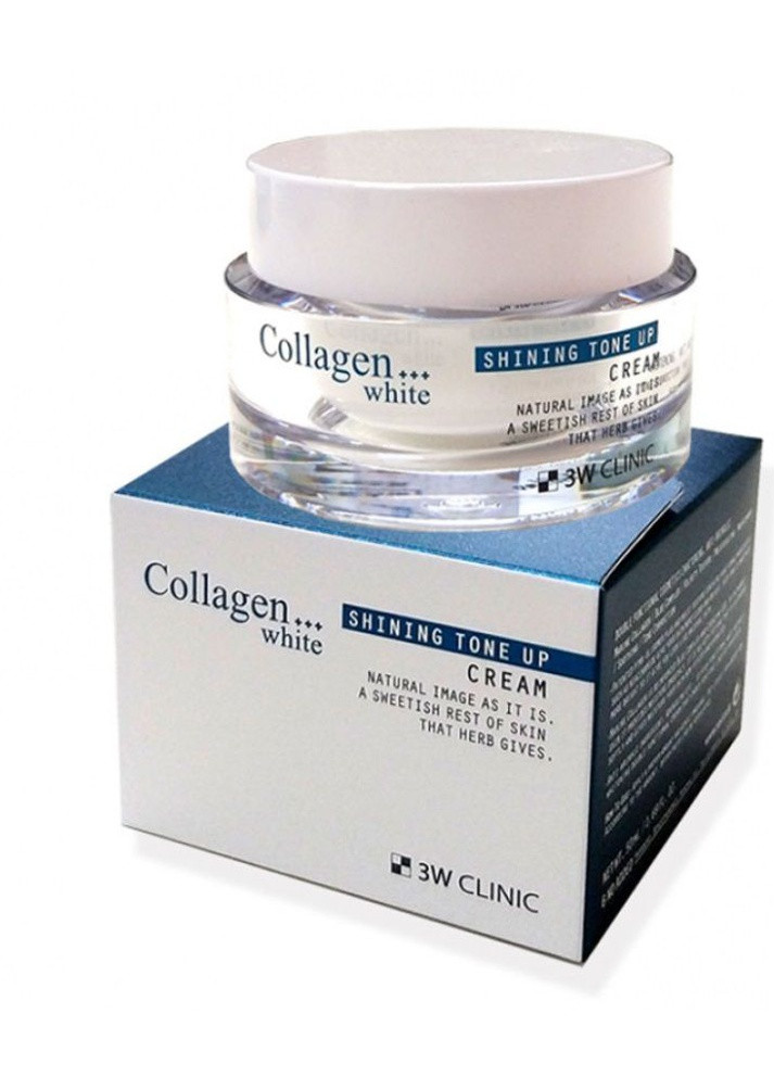 Collagen White Shining Tone Up Cream Крем для обличчя освітлює колагеновий 3W Clinic (236271751)