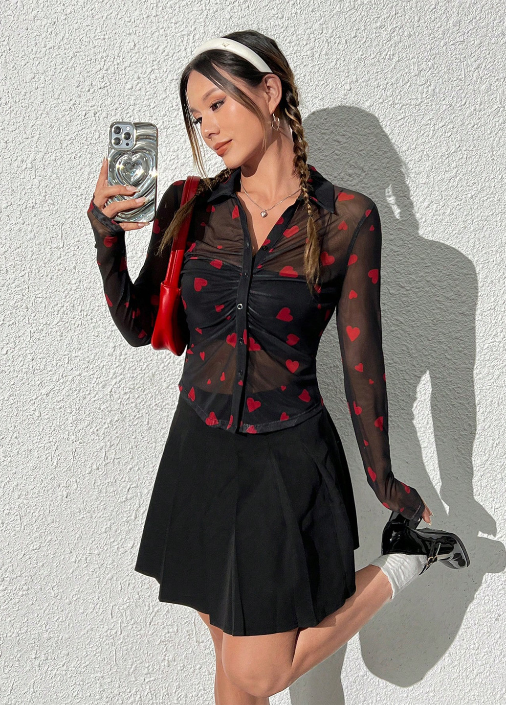 Чёрная блуза SHEIN