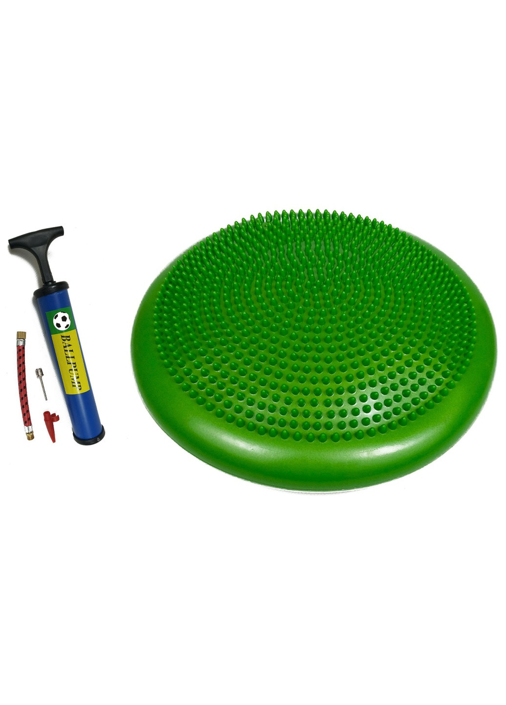 Балансувальна масажна подушка темно-зелена з насосом (сенсомоторний масажний балансувальний диск для балансу і масажу) EasyFit (241214839)