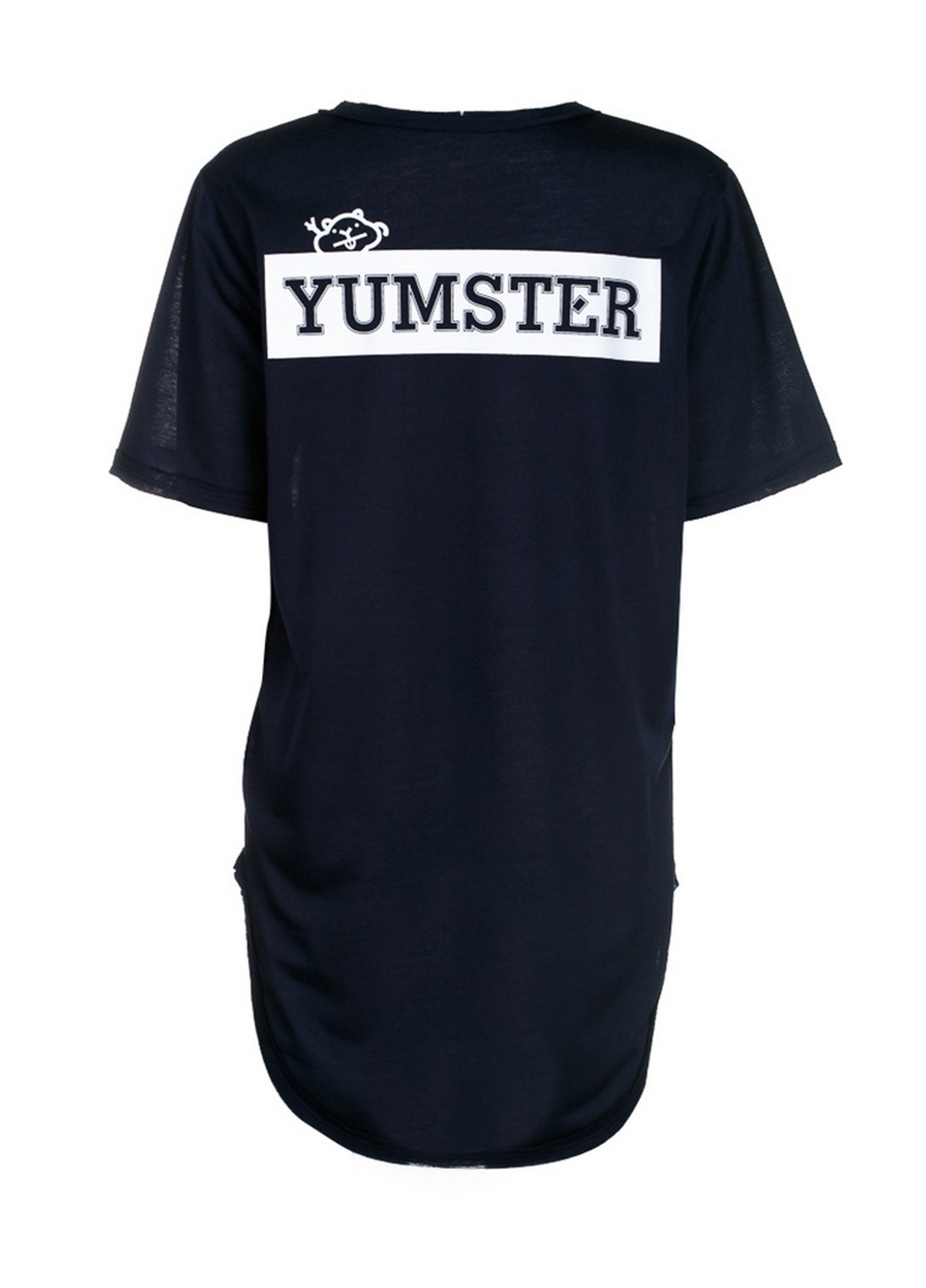 Белая летняя футболка Yumster Темно-синяя футболка c принтом на спине